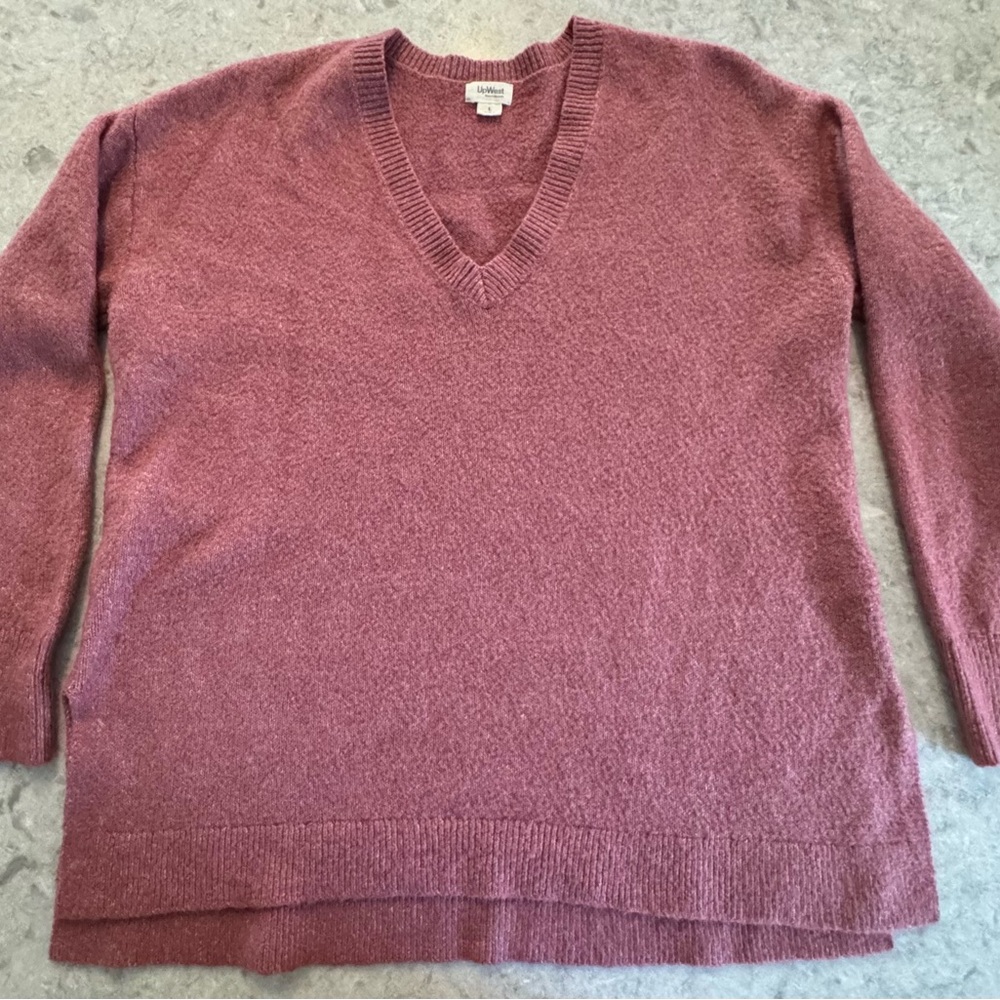 EUC UpWest Textured Knit Sweater in Dusty Heathered Rose